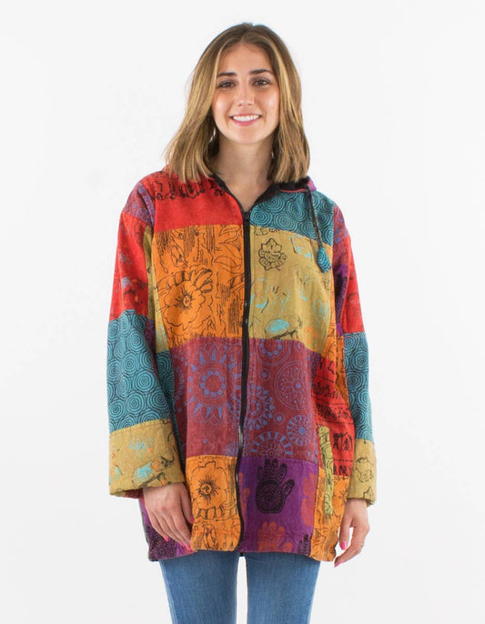 Colorful patchwork baba cool large jacket/VE16897