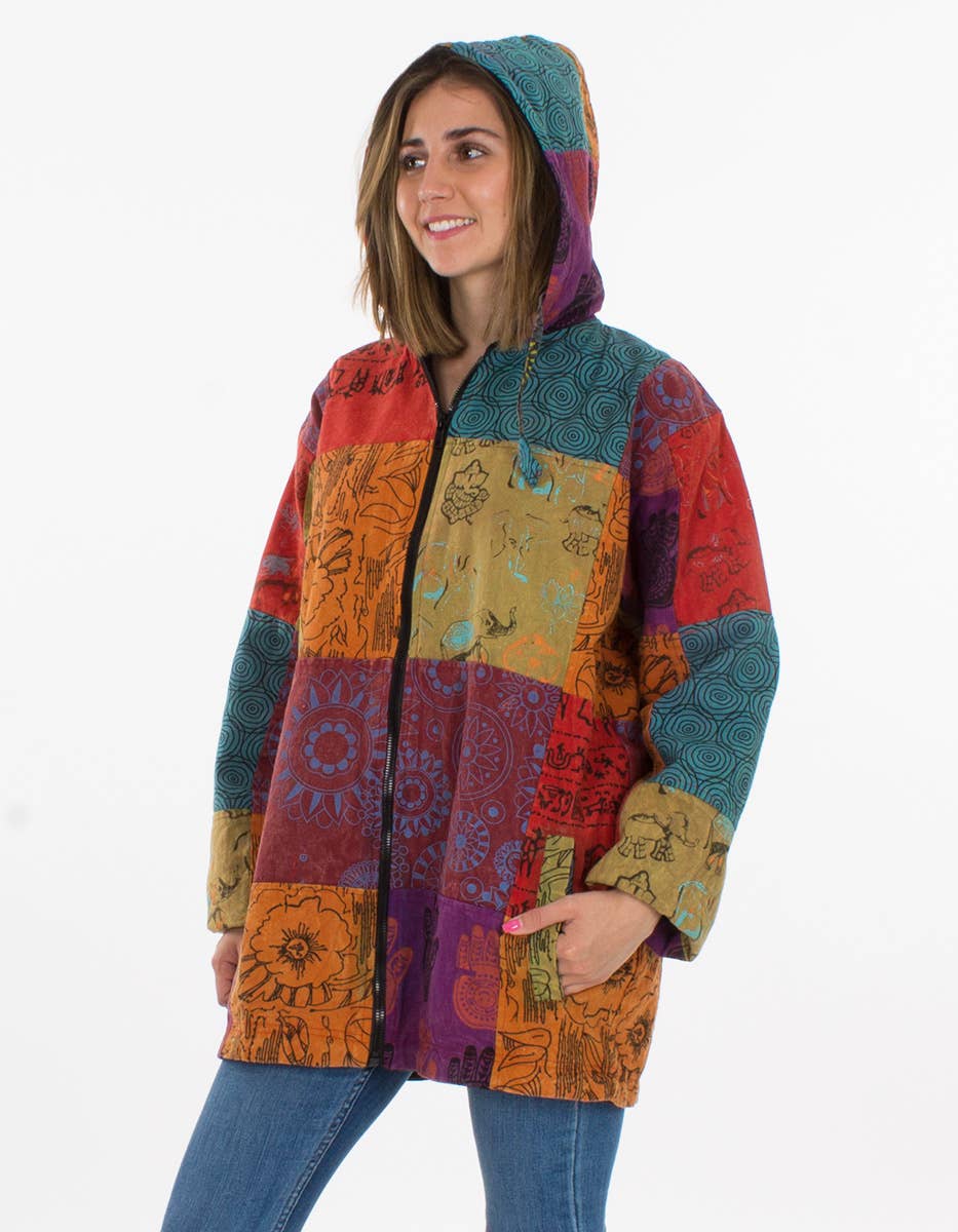 Colorful patchwork baba cool large jacket/VE16897